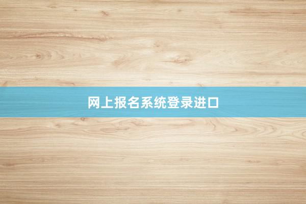 网上报名系统登录进口