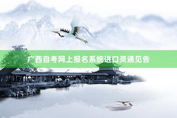 广西自考网上报名系统进口灵通见告